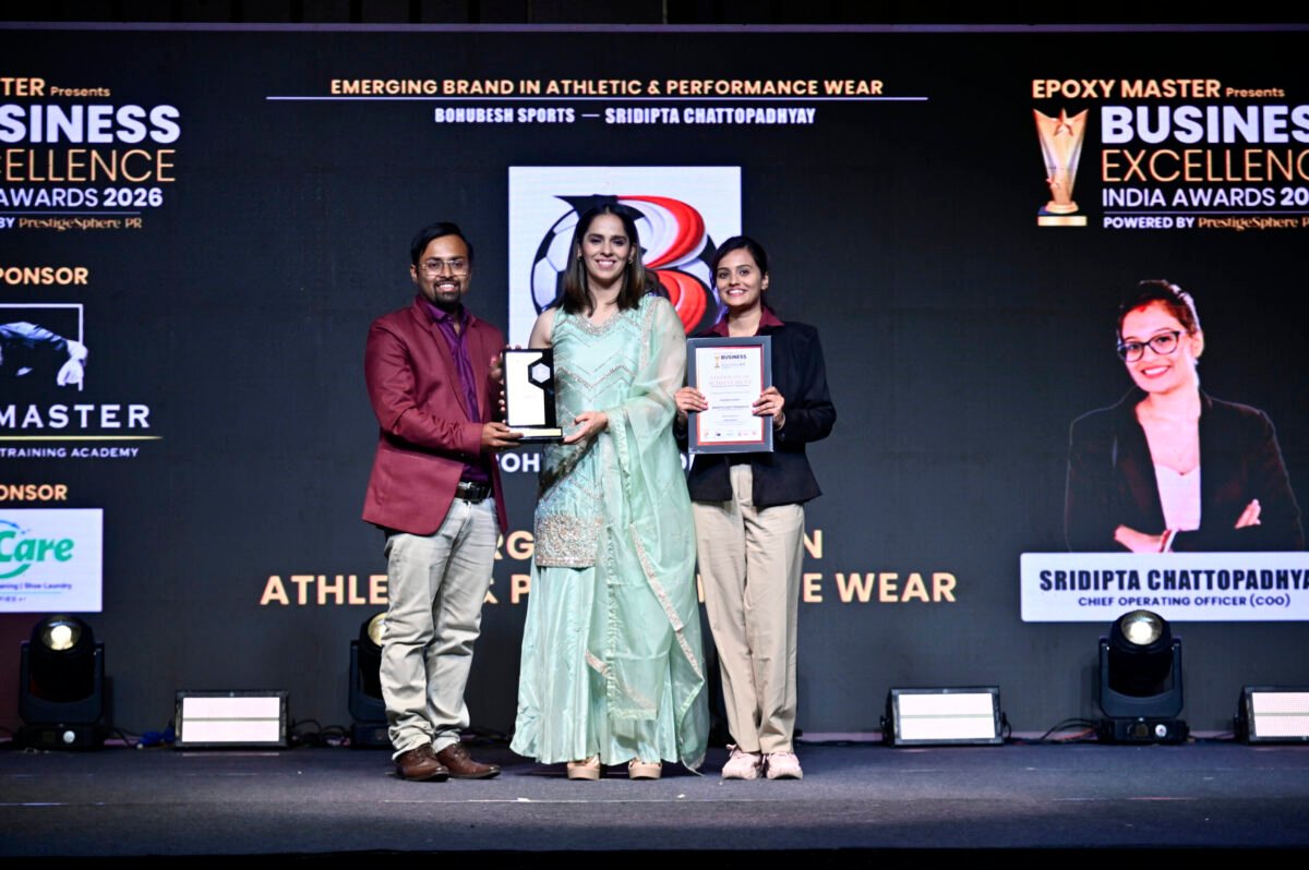 BEST CUSTOM JERSEYS IN KOLKATA – SAME-DAY CUSTOMIZATION BY BOHUBESH SPORTS 2 Bohubesh Sports winning Emerging Brand in Athletic and Performance Wear at Business Excellence India Awards 2026