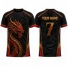 Black Dragon Custom Football Jersey Front and Back with Personalized Name and Number