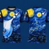 Blue Cosmic Riders Custom Football Jersey | Space-Themed Sports Jersey