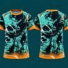Teal Manga Fusion Custom Football Jersey | Anime Graphic Jersey