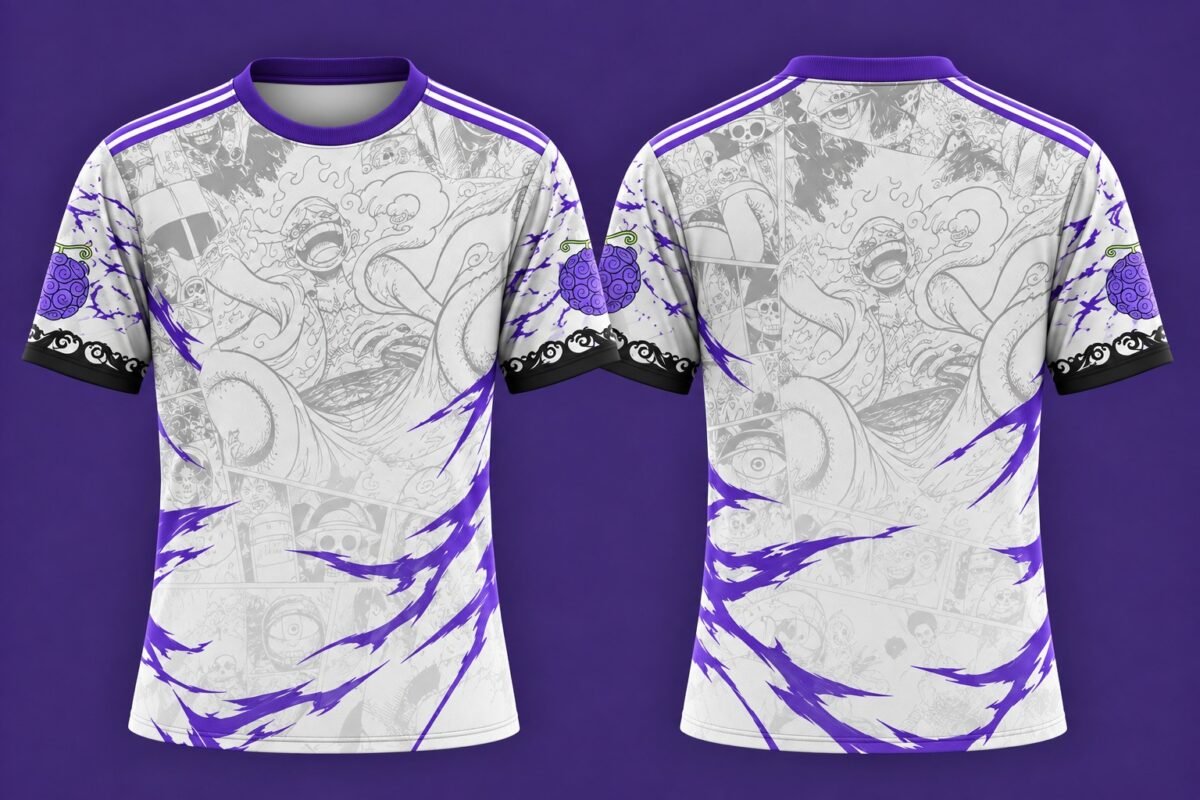 PURPLE PIRATE MANGA CUSTOM FOOTBALL JERSEY | ANIME-INSPIRED JERSEY 1 Purple Pirate Manga Custom Football Jersey | Anime-Inspired Jersey