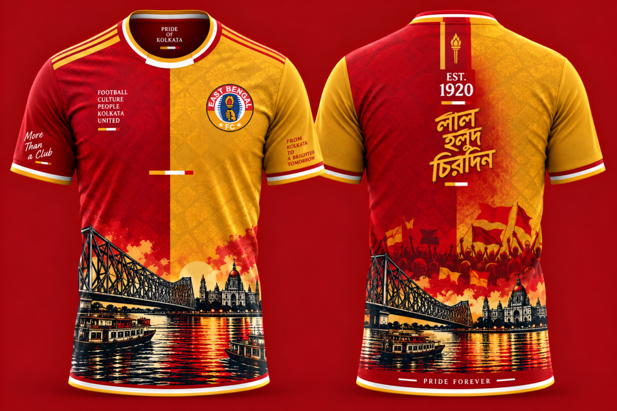 EAST BENGAL FAN CUSTOM FOOTBALL JERSEY 1 East Bengal Fan Custom Football Jersey